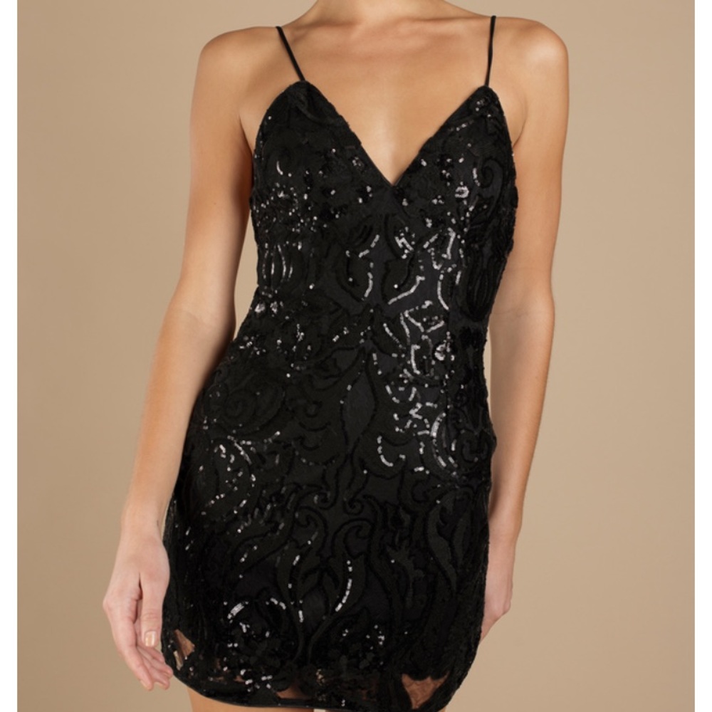Tobi Lucy Black Sequin Bodycon Dress